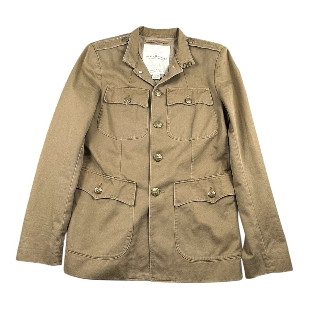 Ralph Lauren Denim & Supply Canvas Military Epaulet VTG Jacket Size Men's‎ Small